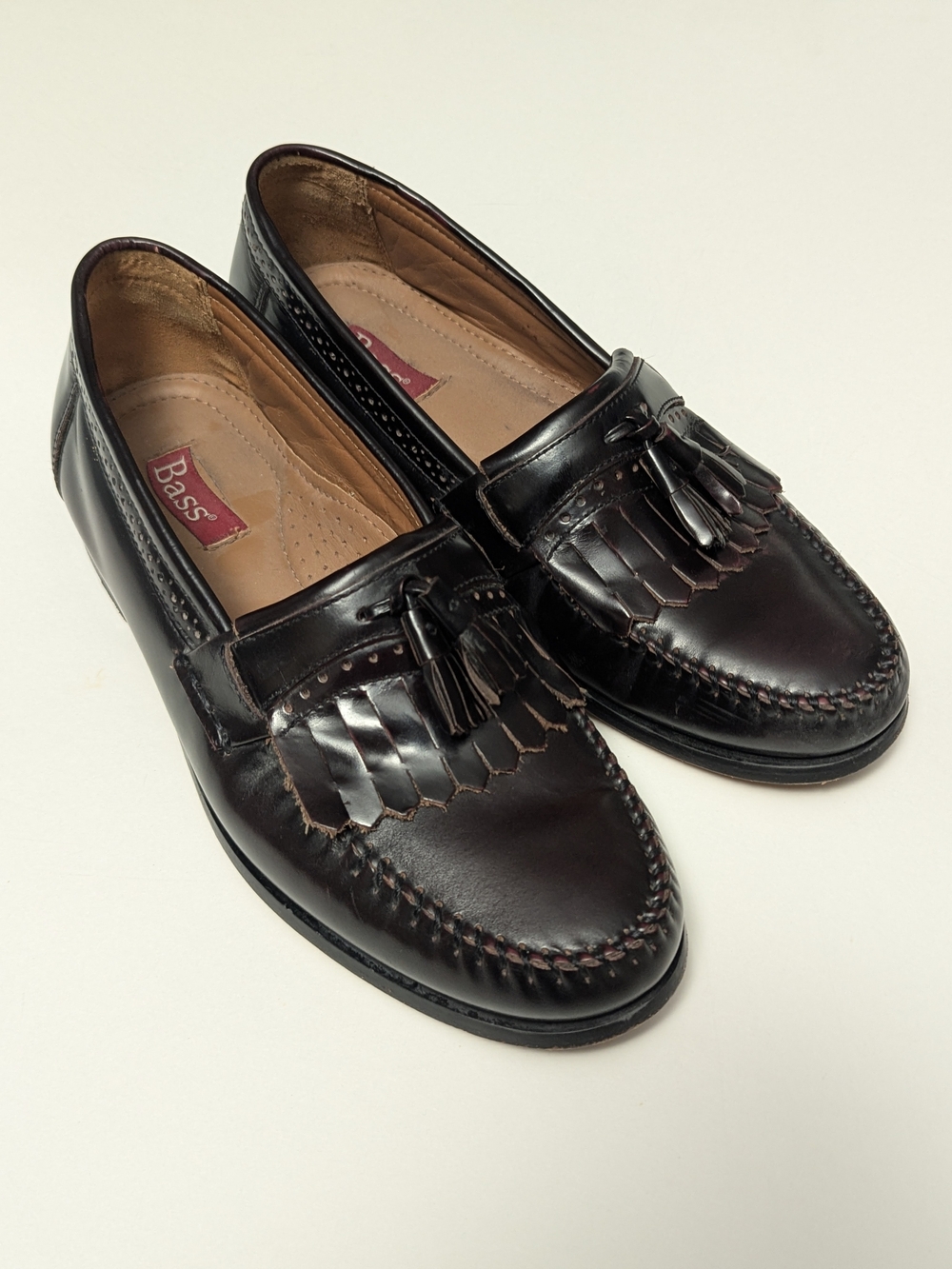 GH Bass Weejuns Grammer Men's Dark Brown/Oxblood Tassel Kiltie Loafers